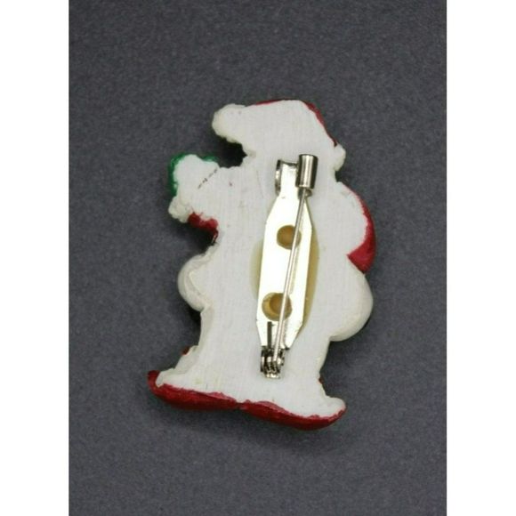 Cute Little Vintage Santa and Snowman Pin Brooch - Picture 2 of 3